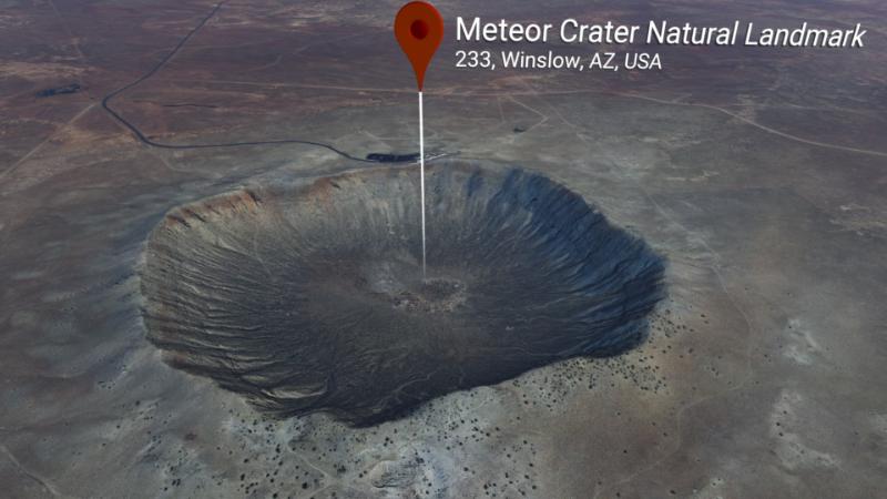 google earth vr best places barringer meteor crater