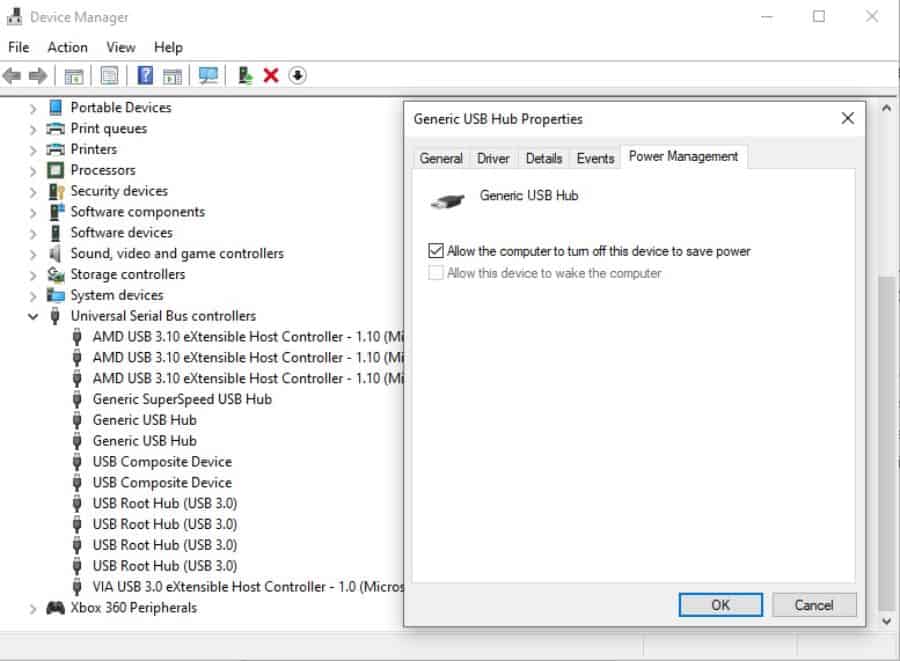 Turn Off Windows Power Management For Your USB Ports if vr headset not detected