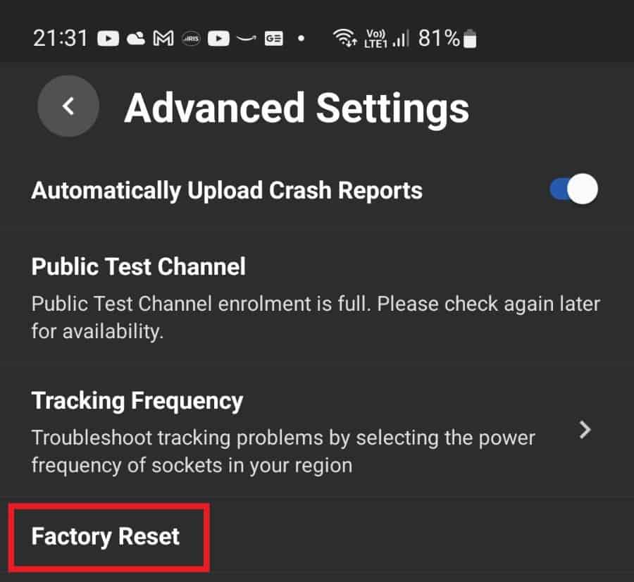 Factory reset via phone app if Oculus Quest 2 not charging