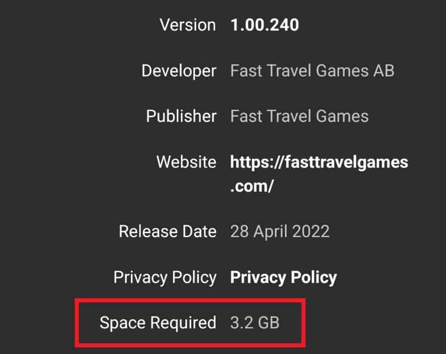 Use the Oculus app to check how much space is needed for Quest 2 games