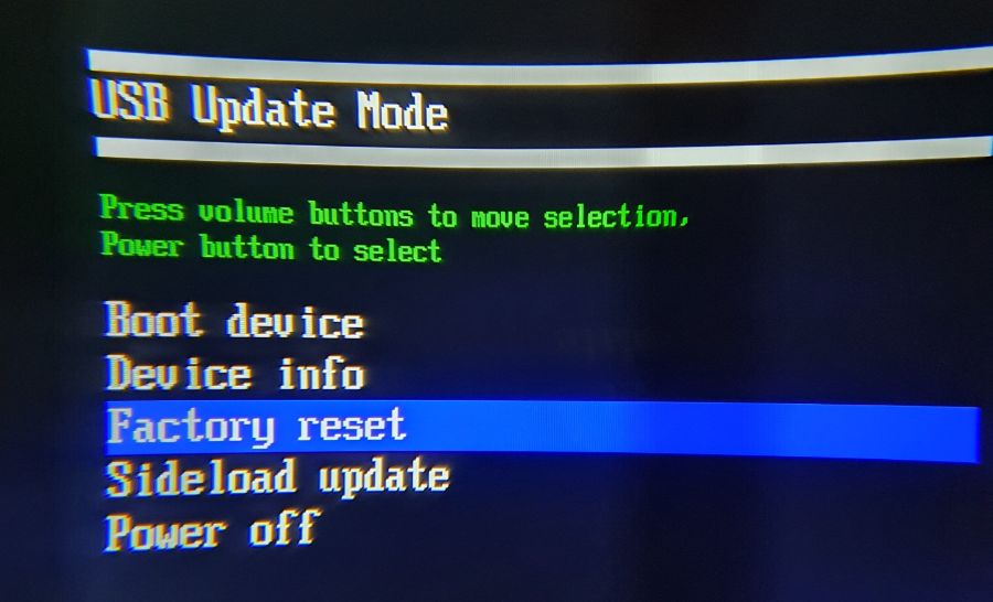 Use the USB Update Mode menu to perform a factory reset on your Quest 2.