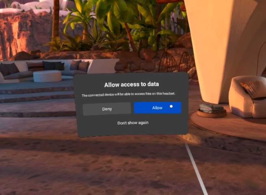 USB connection notification for Oculus Link for Quest 2