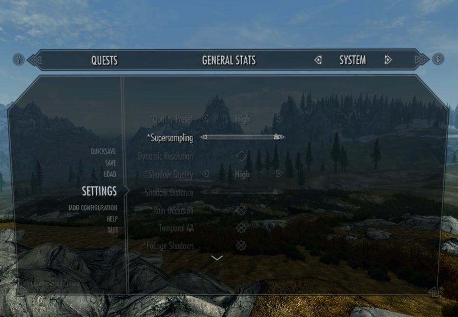 increase supersampling to improve visual clarity in skyrim vr