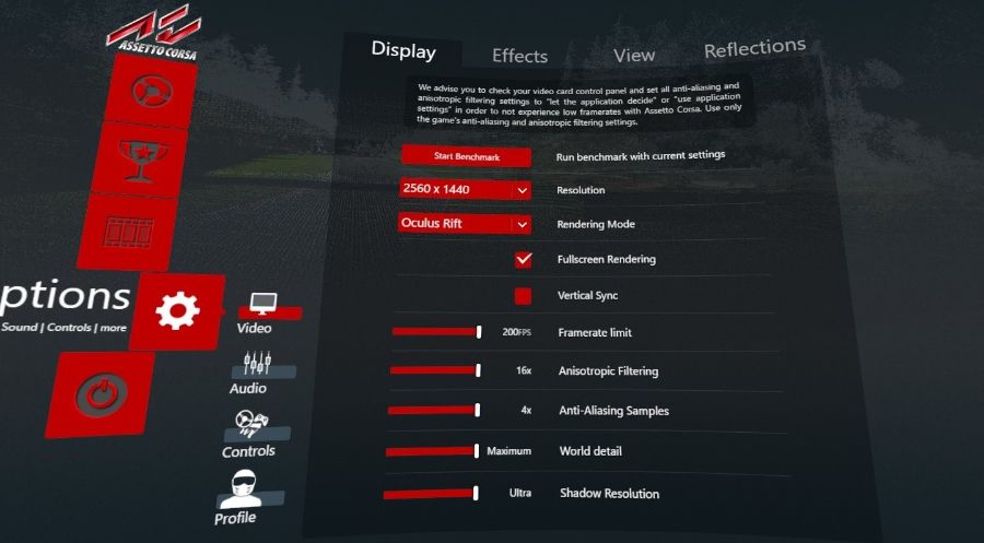 Assetto Corsa Quest 2 VR Graphics Settings