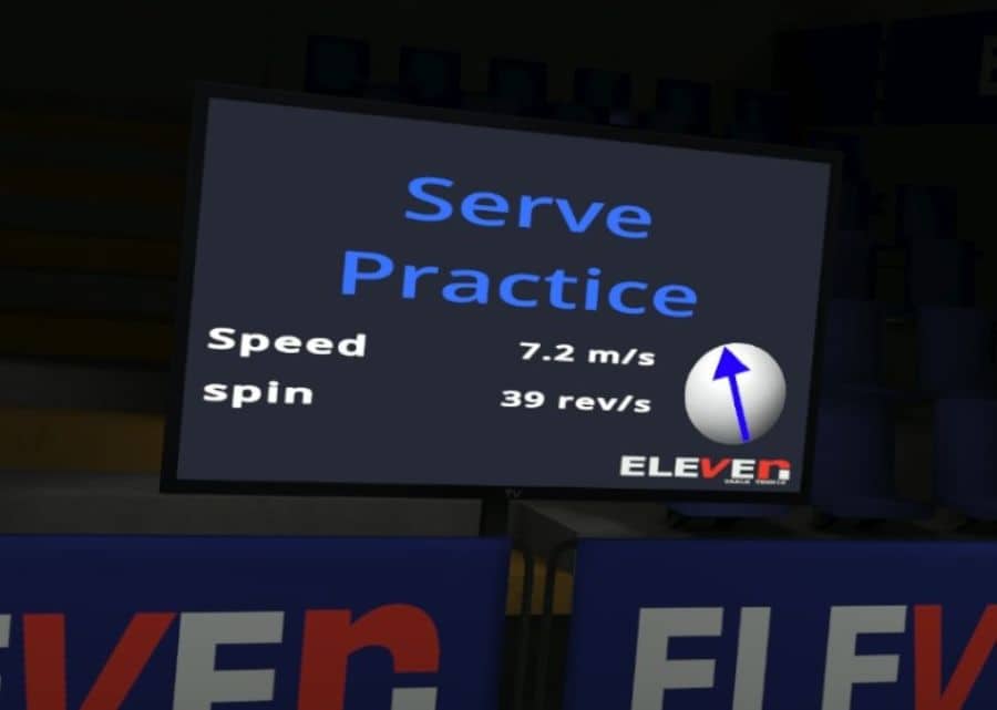 Serve Practice mode in Eleven Table Tennis VR