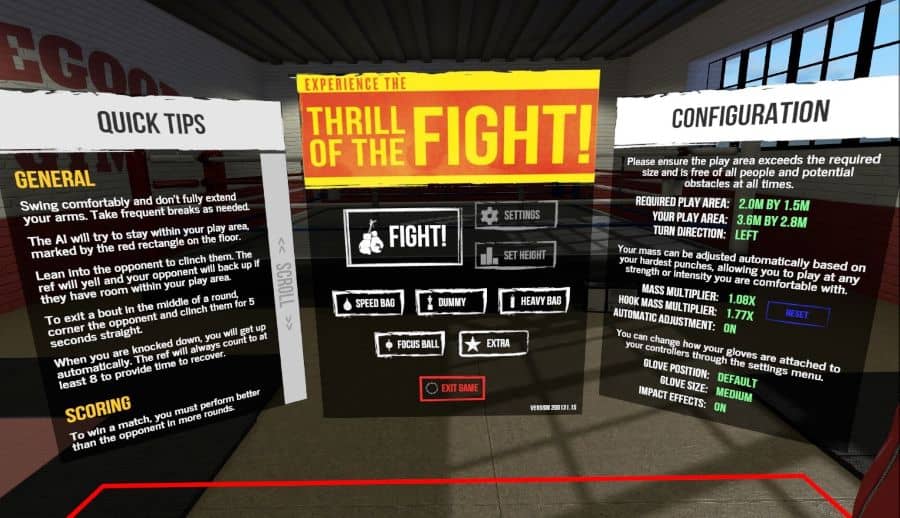 Game modes in The Thrill Of The Fight VR